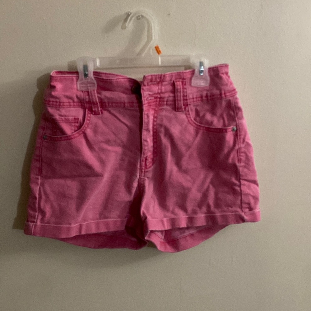 Pink jean shorts